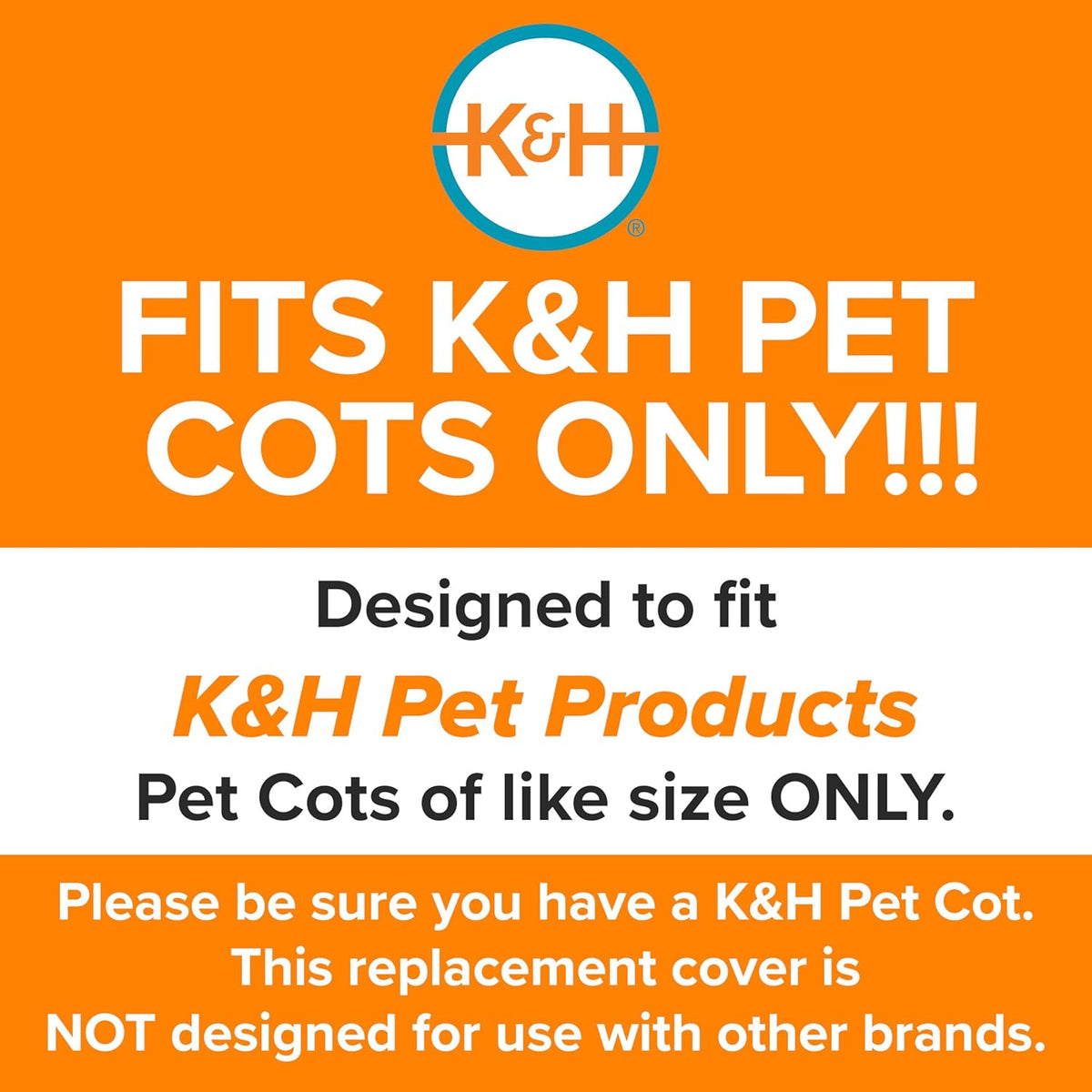 Original Pet Cot Replacement Cover (Cot Sold Separately) - Gray/Black Mesh, Medium 25 X 32 Inches