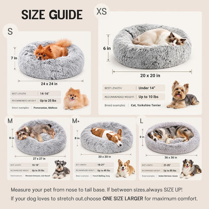 Western Home Calming Donut Cat Bed Small Dog Bed Washable,20" Pink