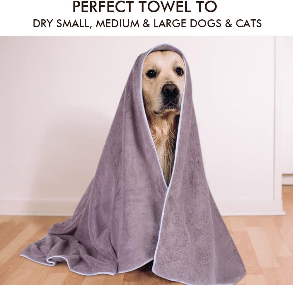 Dog Towels for Drying Dogs, Absorbent Microfiber Pet Bath Towel