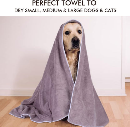 Dog Towels for Drying Dogs, Absorbent Microfiber Pet Bath Towel