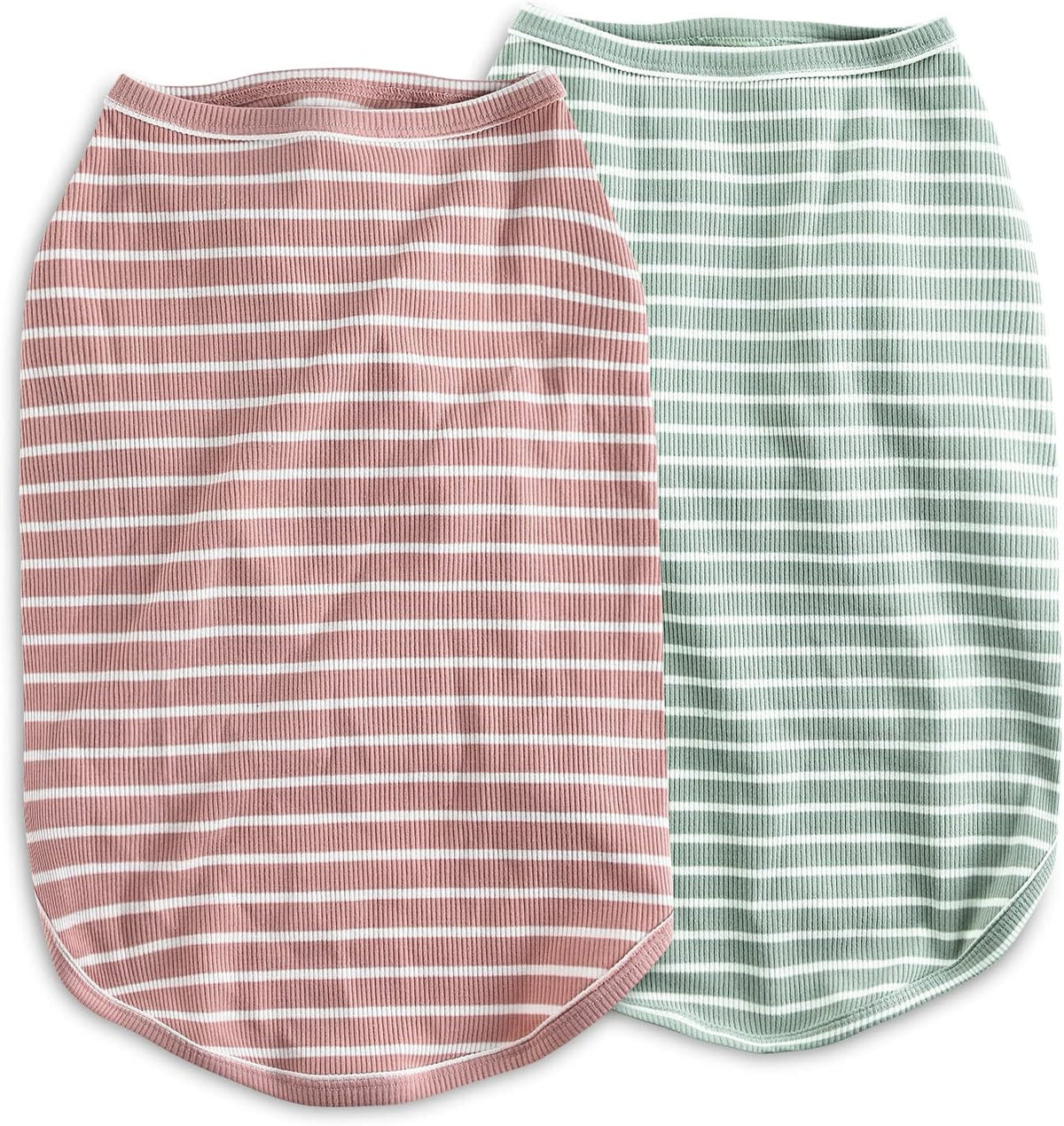 Dog Shirt Striped Lightweight Tank Top Stretchy - Pink & Green 5XL