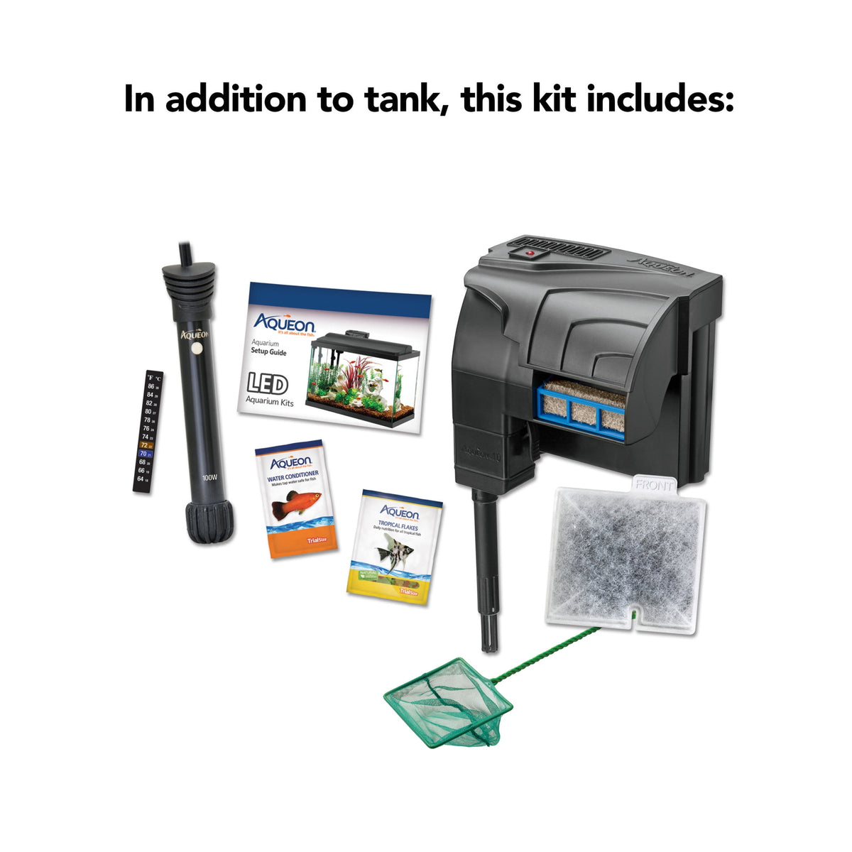 Aquarium Fish Tank Starter Kit with LED Lighting 20 High