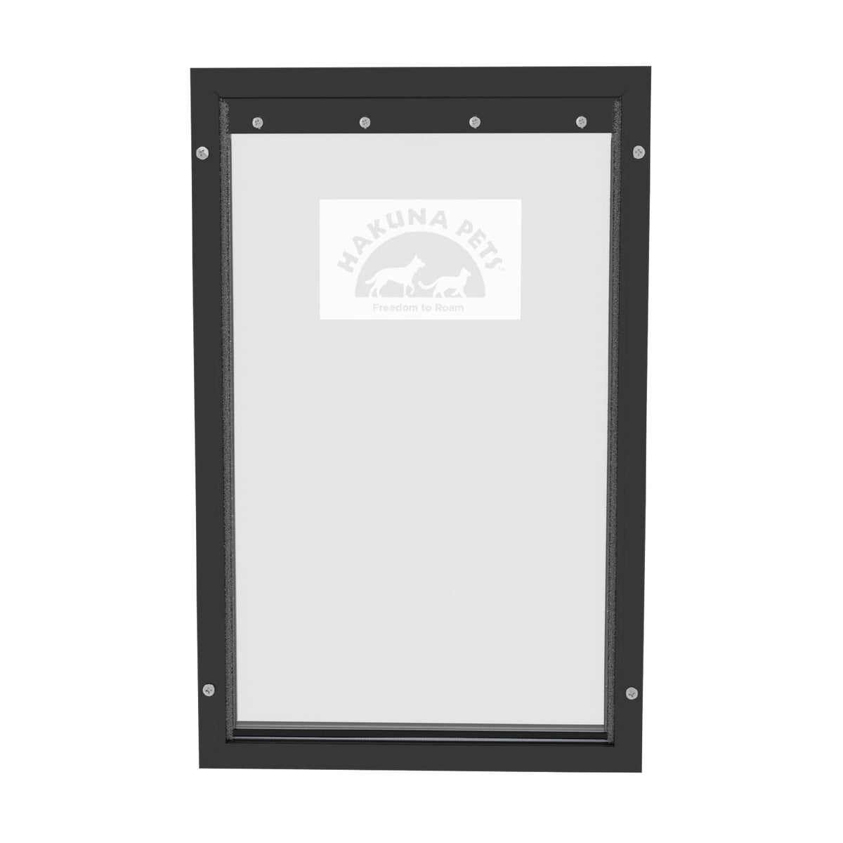 Black Deluxe Aluminum Extra Large Pet Door for Doors up to 2.76", for Pets up to 220Lbs