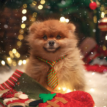 Dog Ties, 10 PCS Dog Bow Ties Christmas with Adjustable Collar, Pet Neckties for Small Pets, Puppy Neck Bowties Cats Grooming Bows Bulk for Photography Holiday Wedding Party Gift