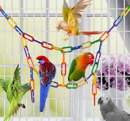 200Pcs Rainbow C-Clips Plastic Chain Links for Birds & Small Pets