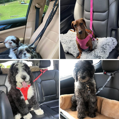2 Pack Dog Seat Belt for Car, Headrest Restraint Safety Straps