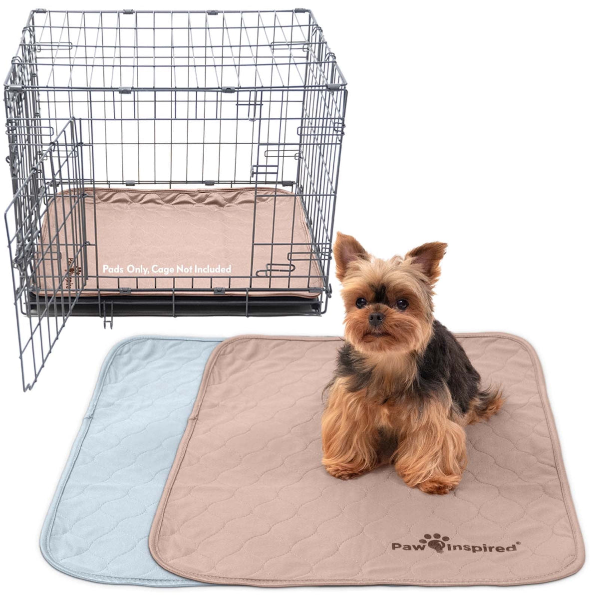 2Ct  Dog Crate Pads Mats Size 24X18” for Use with 24” Kennel and Crate | Washable Waterproof Dog Pee Pads