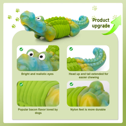 Tough Dog Toys,Dog Toys for Aggressive Chewers,Indestructible Dog Toys for Large Breed,Durable Dog Toys for Large Dogs,Bacon Flavor,Green