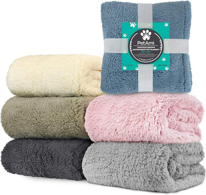 Fluffy Sherpa Waterproof Dog Blanket for Medium Pet Cat 29X40, Blue