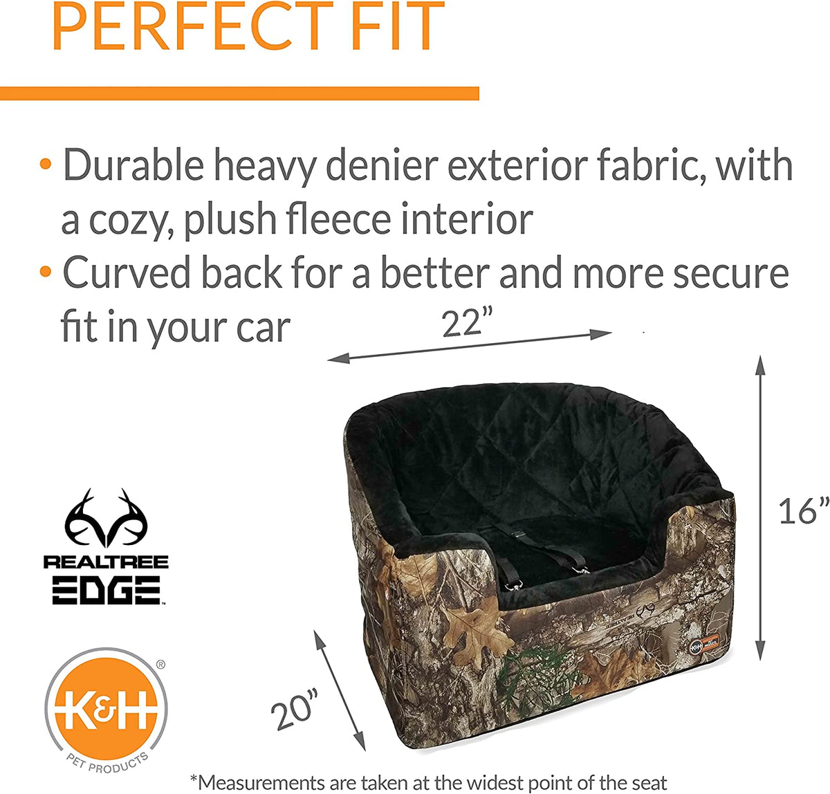 K&H Bucket Booster Dog Car Seat, Cat & Dog Booster Seat, Large Realtree