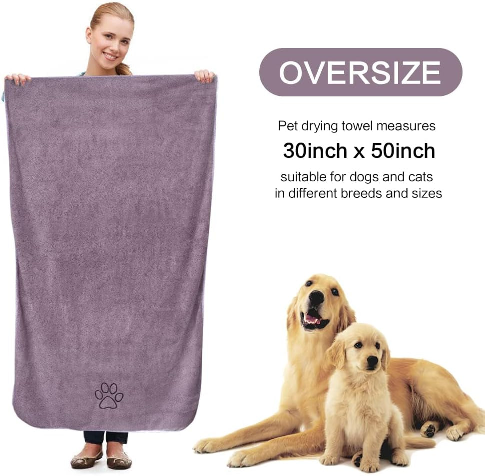 Dog Towels for Drying Dogs, Absorbent Microfiber Pet Bath Towel