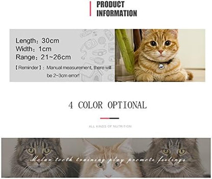 Pink Soft Velvet Safe Cat Adjustable Collar with Crystal Heart Charm and Bells 8-11 Inches (Red)