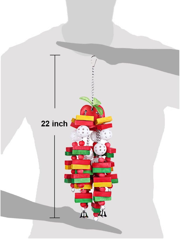 Large Parrot Chew Toy,Bird Cage Toy for Macaw African Grey Cockatoos