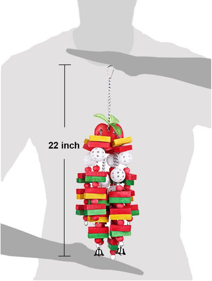 Large Parrot Chew Toy,Bird Cage Toy for Macaw African Grey Cockatoos