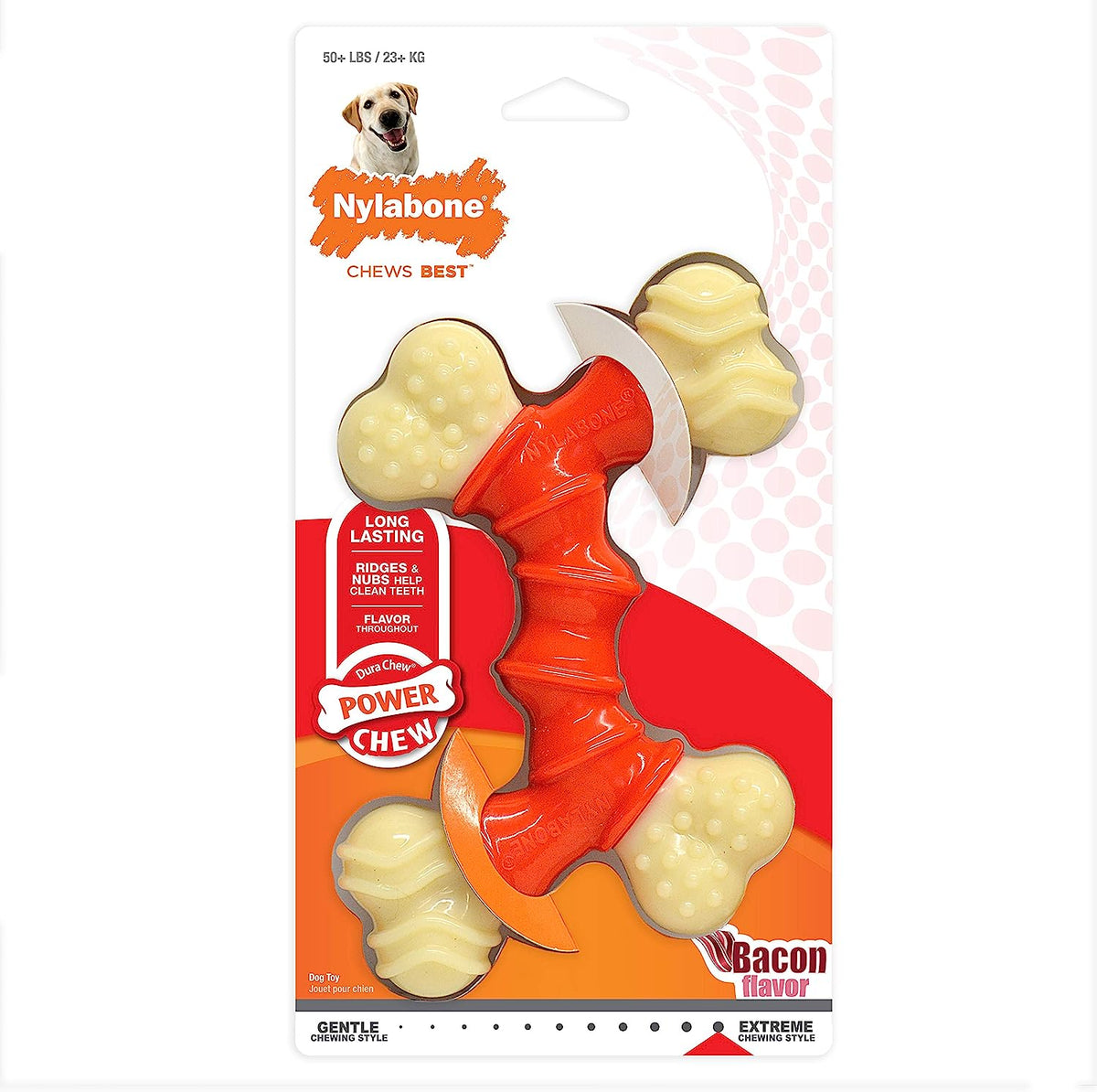 Power Chew Double Bone Dog Chew Toy, Bacon Flavor, X-Large