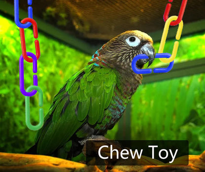 200Pcs Rainbow C-Clips Plastic Chain Links for Birds & Small Pets