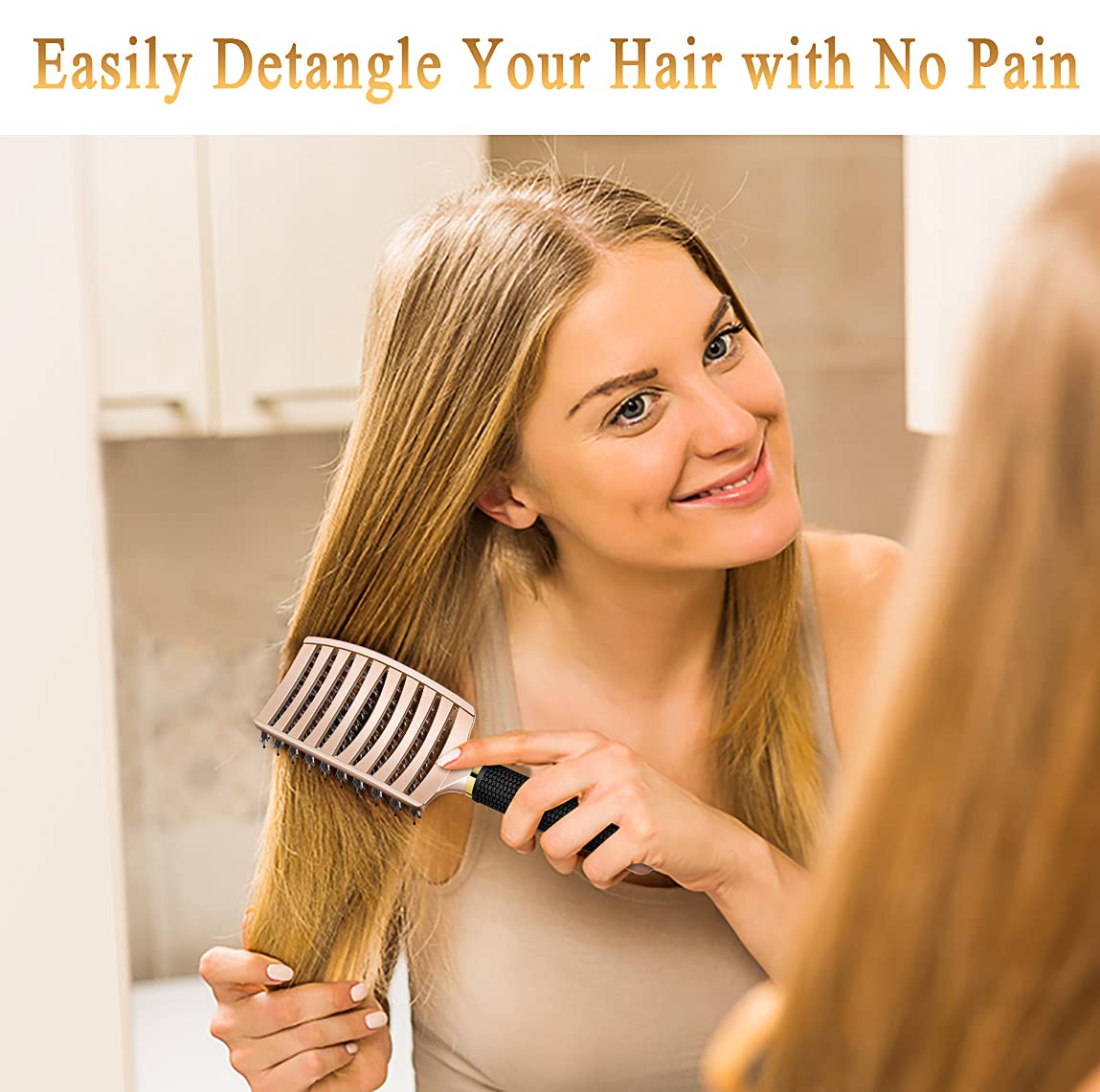 2 Pack Detangling Brushes for Women & Kids, Wet & Dry Hair, All Hair Types