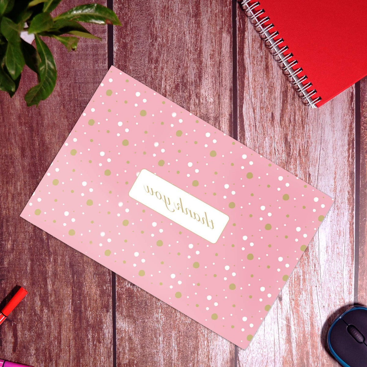100 Count - 12 X 15.5 Inch, Pink Polka Dot - Thank You Poly Mailer Envelope