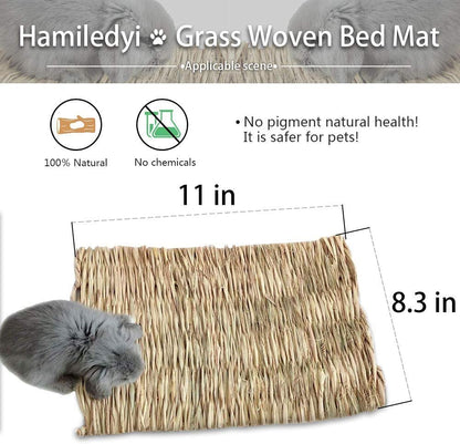 Grass Mat for Rabbit Woven Bed Mat Bunny Chew Toys (12PCS)