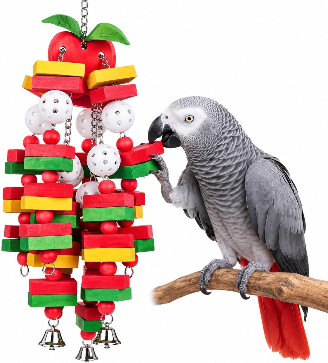 Large Parrot Chew Toy,Bird Cage Toy for Macaw African Grey Cockatoos