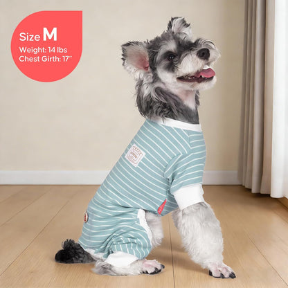 Striped Dog Pajamas for Small Dogs Stretchy Onesie for Daily Wear