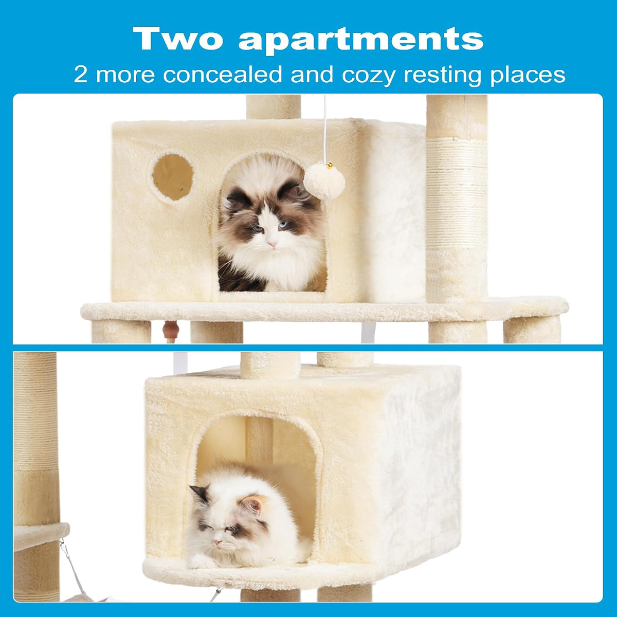 Cat Tree Tower with Sisal Scratching Posts, Big Condo, MPJ020M