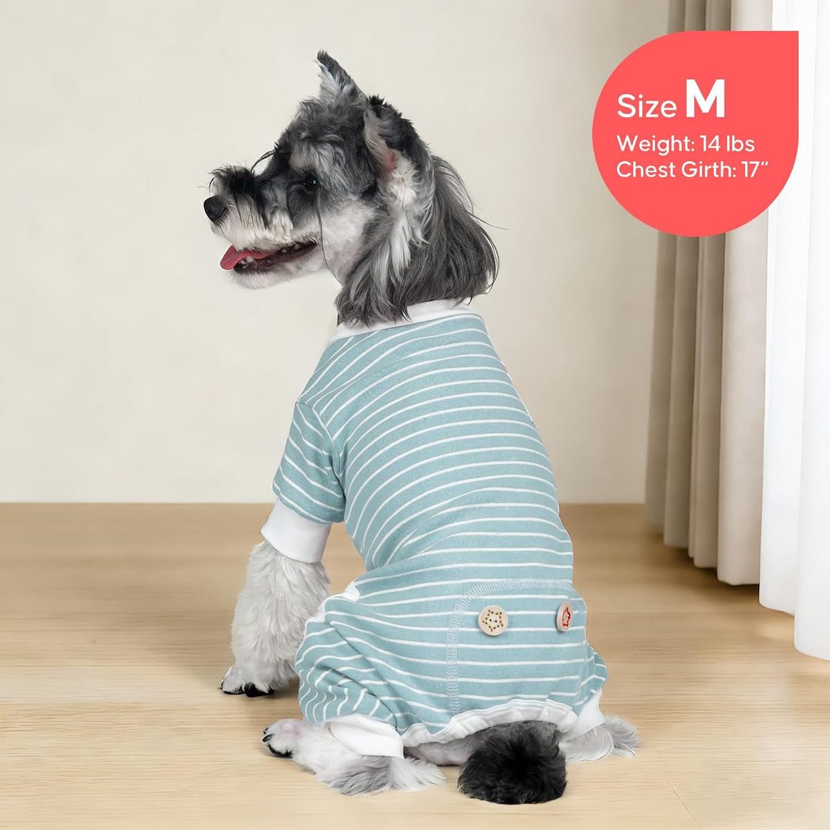 Striped Dog Pajamas for Small Dogs Stretchy Onesie for Daily Wear