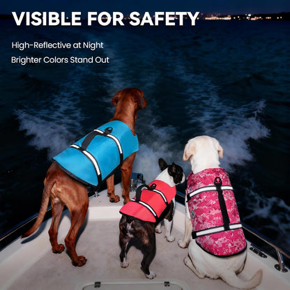 Dog Life Vest Rip Stop Dog Swim Vest, S, Blue
