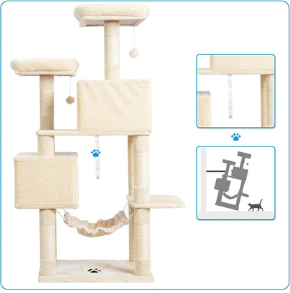 Cat Tree Tower with Sisal Scratching Posts, Big Condo, MPJ020M