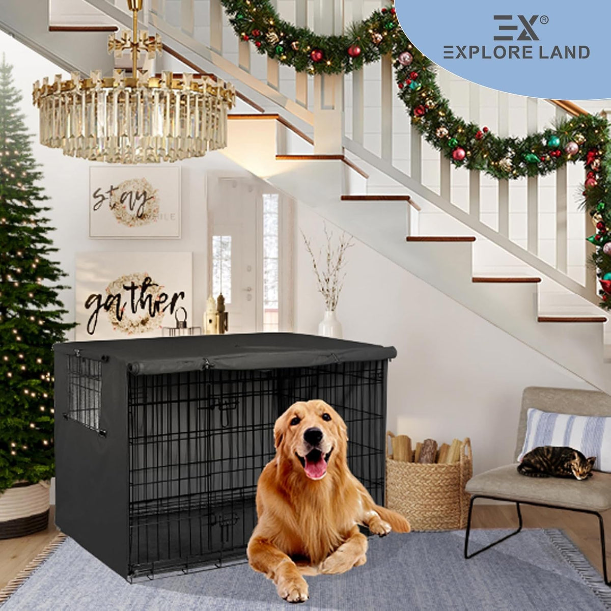 Dog Crate Cover, 36 Inches, Black