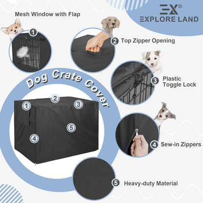 Dog Crate Cover, 36 Inches, Black