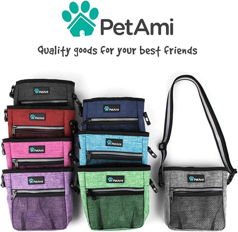 Hands Free Dog Treat Pouch for Training and Walking, Gray