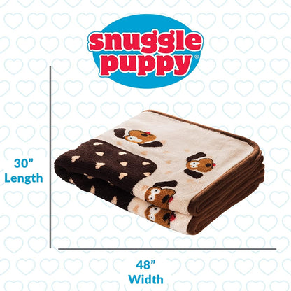 Snuggle Puppy Fleece Blanket for Dogs, Machine Washable, 48 X 30 In
