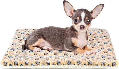 Dog Bed Crate Pad Ultra Soft Pet Mat Star Print 22 Inch Brown