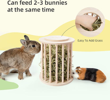 Rabbit Hay Feeder Wooden Food Feeding Rack Easy to Fill