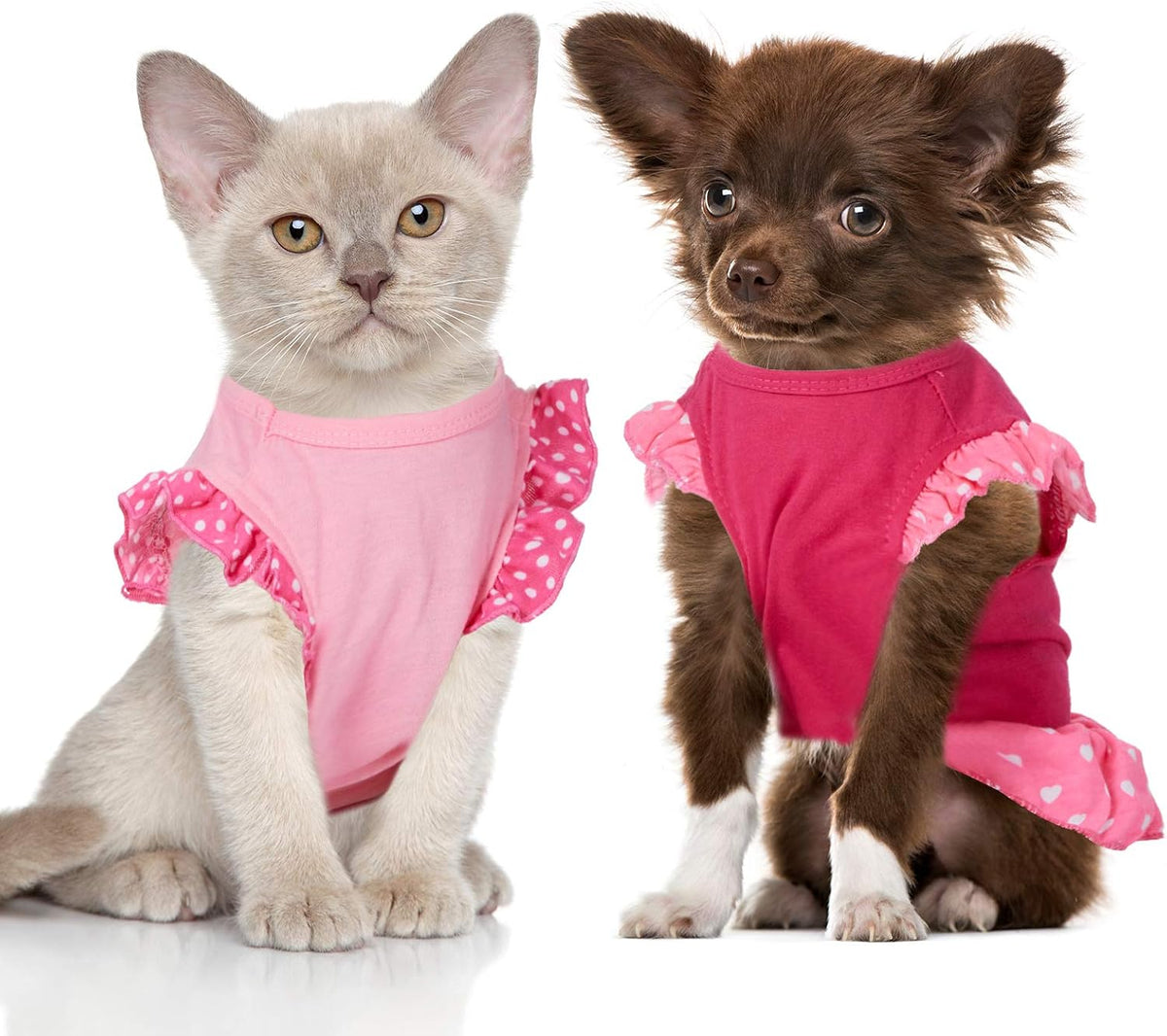 4 Pack Dog Dress Cute, Pink Dog Clothes Skirt, Girl Pet Princess Dress, M