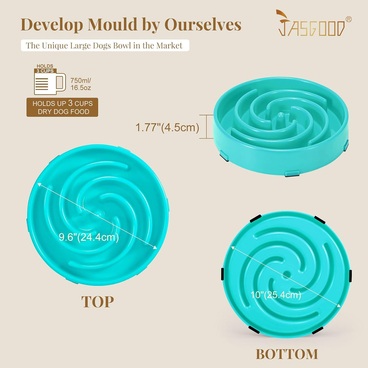 Slow Feeder Dogs Bowl for Large Medium Dogs,Anti-Gulping Pet Slower Food Feeding Bowls Stop Bloat,Preventing Choking