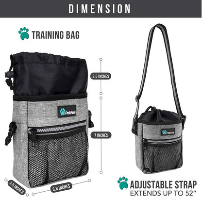 Hands Free Dog Treat Pouch for Training and Walking, Gray