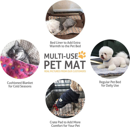 Dog Bed Crate Pad Ultra Soft Pet Mat Star Print 22 Inch Brown