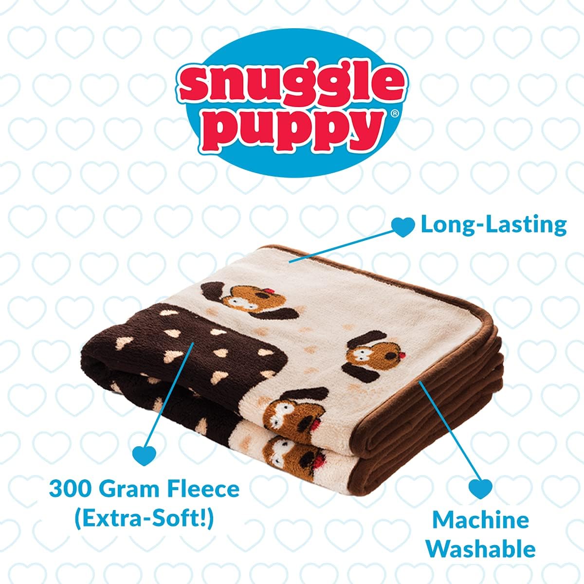 Snuggle Puppy Fleece Blanket for Dogs, Machine Washable, 48 X 30 In