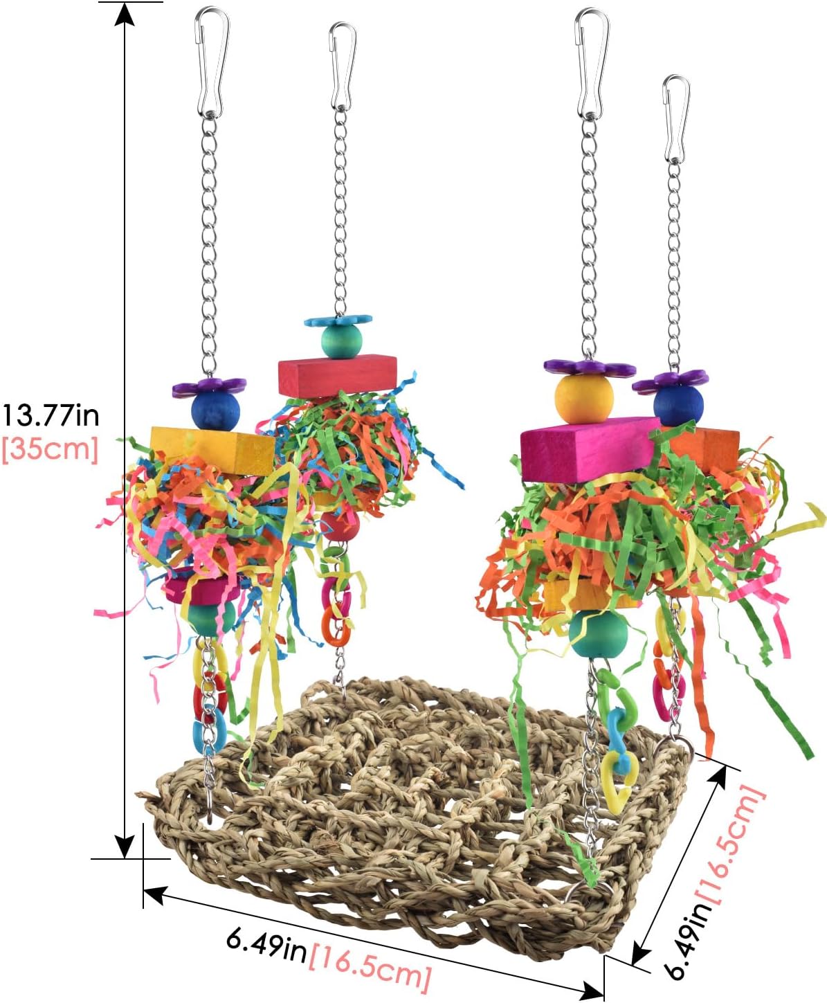 Bird Toys, Grass Swing Hammock Climbing Toy for Parrot Parakeet