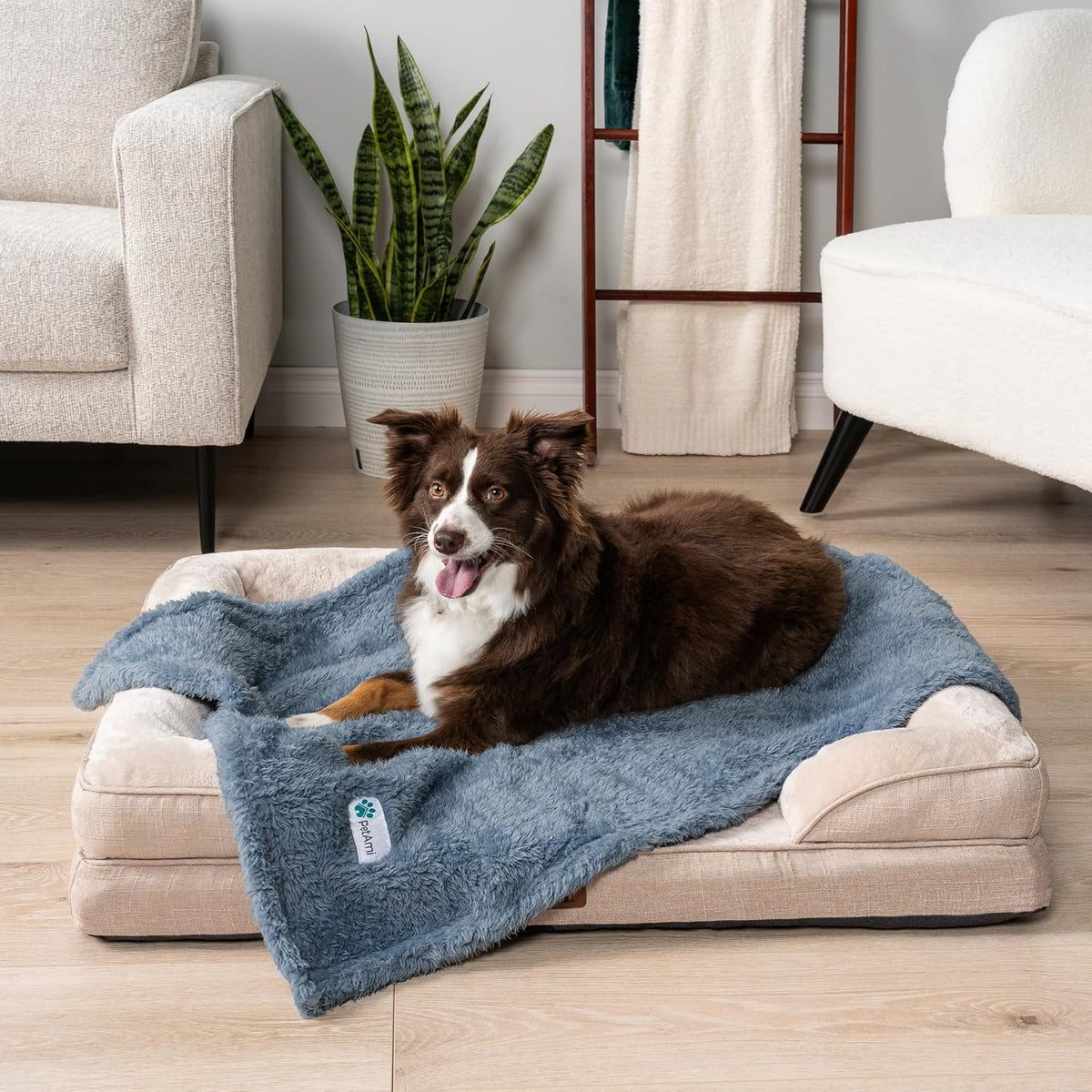 Fluffy Sherpa Waterproof Dog Blanket for Medium Pet Cat 29X40, Blue