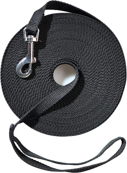Long Dog Leash for Small Medium Large Dogs, Dog Training Leash for outside Yard Obedience Recall Training or Camping (50-Feet) Black