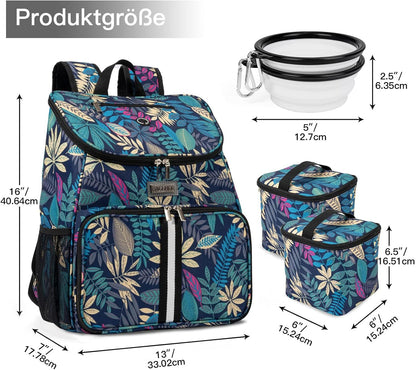 丨Dog Travel Bag, Airline Approved Pet Supplies Backpack, Dog Travel Backpack with 2 Silicone Collapsible Bowls and 2 Food Baskets