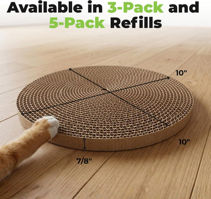 Catify Spin N' Scratch Cat Scratch Pad Refill - Round, 5-Pack