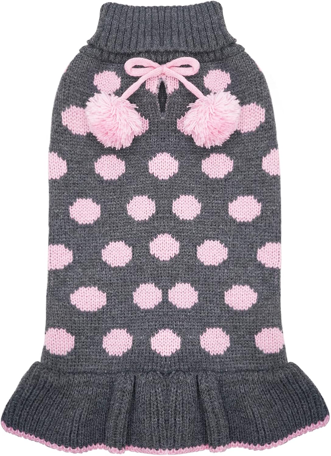 Dog Sweater Dress for Small Dogs Turtleneck Thick Knit Pullover