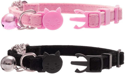 Cat Collar Breakaway with Bell, Bling Kitten Collar,Pink&Black