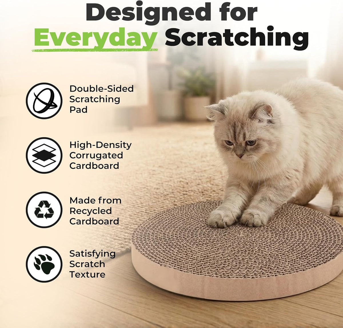 Catify Spin N' Scratch Cat Scratch Pad Refill - Round, 5-Pack