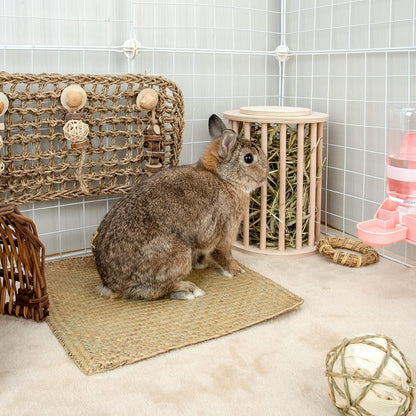 Rabbit Hay Feeder Wooden Food Feeding Rack Easy to Fill