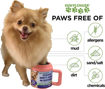 Paw Plunger – Dog Paw Cleaner - Dog and Puppy Essentials - Portable Dirty Paw Washer - Ideal for Medium Dogs - Black